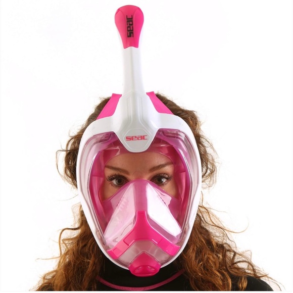 S/M Pink SEAC Magica Full Face Snorkeling Mask Anti-fog Panoramic View NEW NIP - Picture 3 of 9